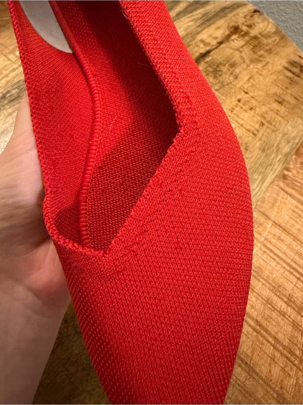 Rothy’s Original Point Red Pointed Knit Ballet Flats - Picture 3 of 4